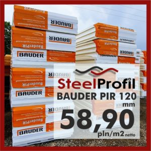 Bauder PIR plyty poliuretanowe aluminium 120mmminium 120mm