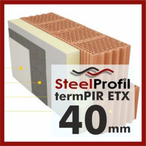 Płyty PIR ETICS termPIR ETX 40mm poliuretan pianka z siatką pod klej i tynk