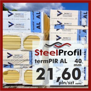 Płyta PIR termPIR AL Izoproof 40mm poliuretanowa pianka