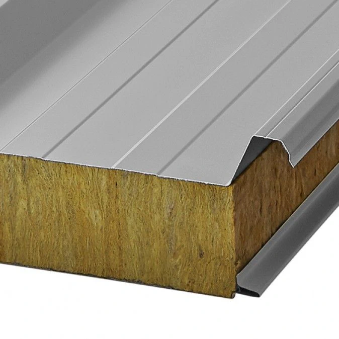 Roof sandwich panel with mineral wool