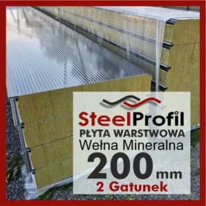 Płyta Warstwowa z Wełną Mineralną 20cm 2 gatunek