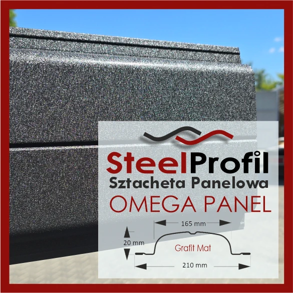 Sztacheta Panelowa Metalowa Omega Panel - czarny