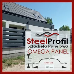 Sztacheta Palisadowa Metalowa Omega Panel - grafit mat