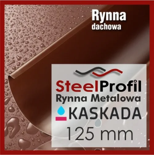 Rynna Metalowa Kaskada 125mm brąz grafit czerwień srebrny