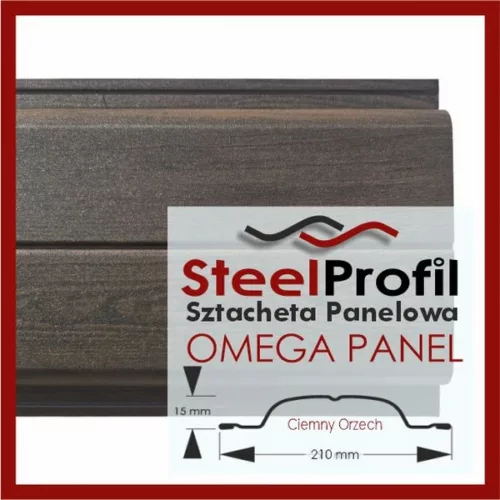 Sztacheta Palisadowa Omega Panel Drewnopodobna Ciemny Orzech